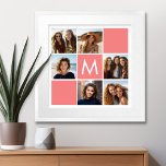 Maßgeschneidertes Monogramm für die Korallen- und  Poster<br><div class="desc">Für dieses Design können Sie Instagram-Fotos verwenden. Verwenden Sie 6 quadratische Foto,  um ein einzigartiges und persönliches Geschenk zu kreieren. Oder man behalte den Hipster Welpe und macht einen trendigen Sake. Wenn Sie die Bilder anpassen müssen,  klicken Sie auf das Werkzeug anpassen,  um Änderungen vorzunehmen.</div>