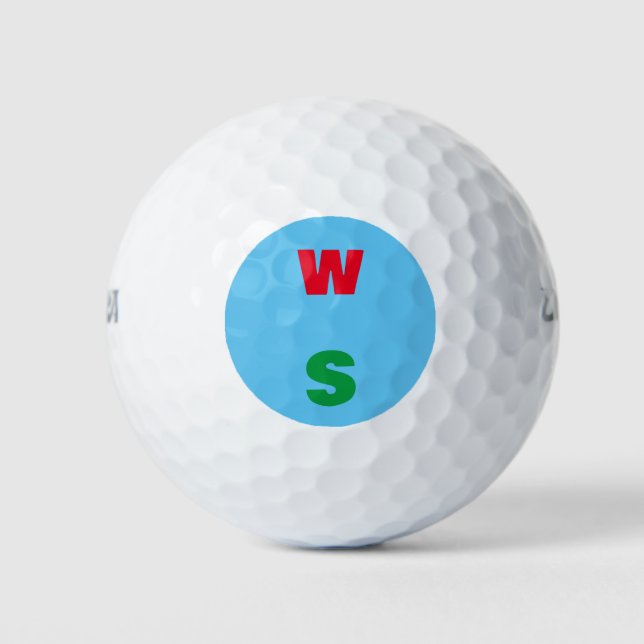 Maßgeschneidertes Monogramm für Ihren Namen Golfba Golfball (Vorderseite)