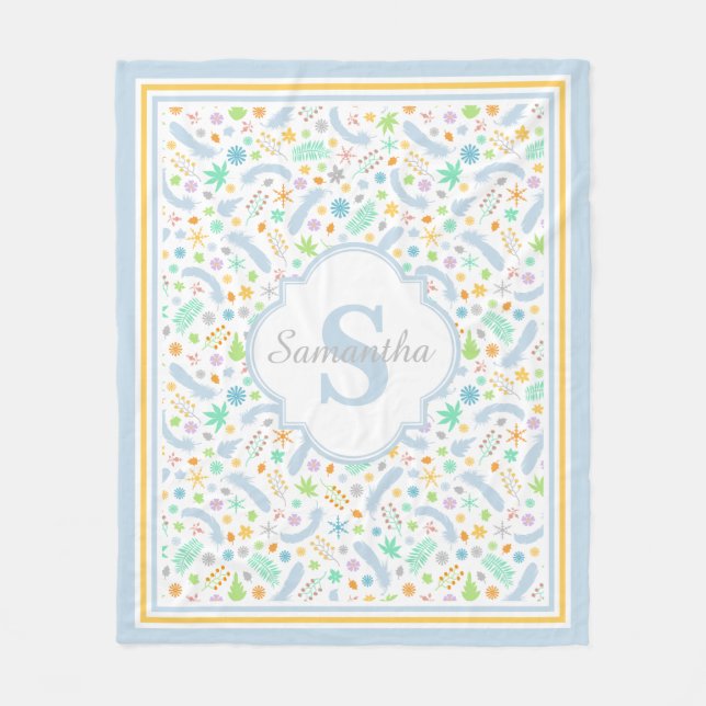 Maßgeschneidertes Monogramm Girl Fleece Blanket, m (Vorderseite)