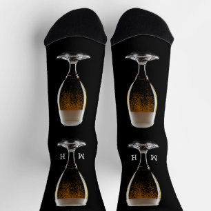 Maßgeschneidertes Monogramm Glas Bier Socken