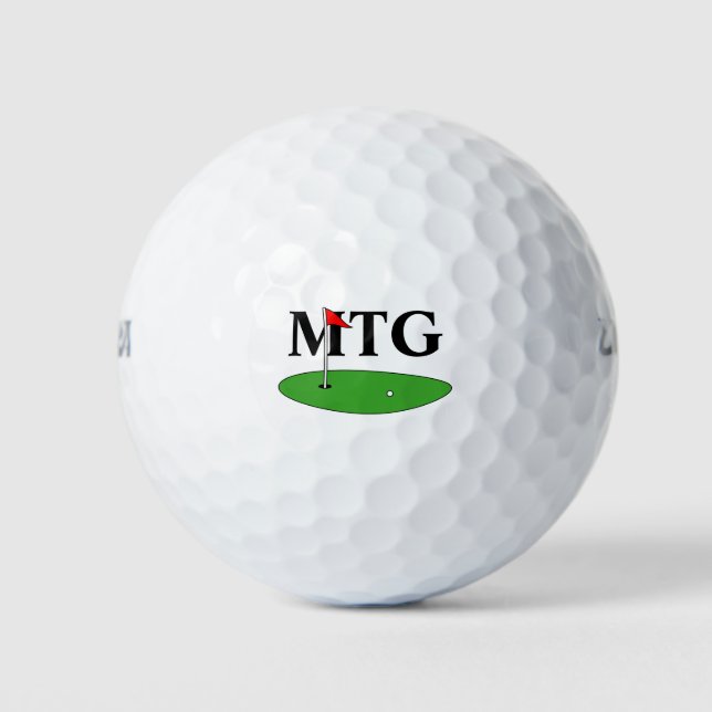 Maßgeschneidertes Monogramm-Golf-Geschenk für Golf Golfball (Vorderseite)