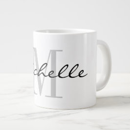Maßgeschneidertes Monogramm großes großes Jumbo-Ta Jumbo-Tasse