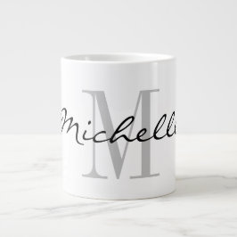 Maßgeschneidertes Monogramm großes großes Jumbo-Ta Jumbo-Tasse