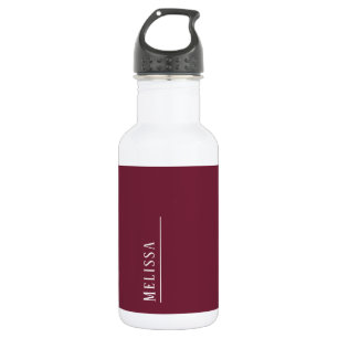 Maßgeschneidertes Monogramm, moderne Bordeaux Edelstahlflasche