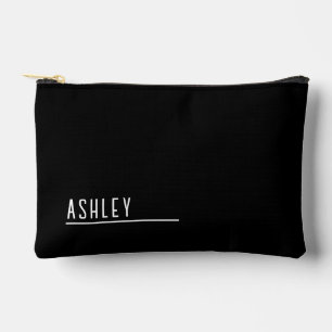 Maßgeschneidertes Monogramm, moderne schwarze neue Zubehörtasche