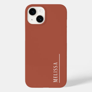 Maßgeschneidertes Monogramm, moderne Terrakotta-Fa Case-Mate iPhone 14 Hülle
