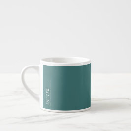 Maßgeschneidertes Monogramm, modernes Aqua-Blau Espressotasse