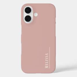Maßgeschneidertes Monogramm, modernes Rosa iPhone 16 Hülle
