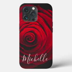 Maßgeschneidertes Monogramm rote Rose Vintages Fot Case-Mate iPhone Hülle