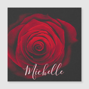 Maßgeschneidertes Monogramm rote Rose Vintages Fot Magnetkarte