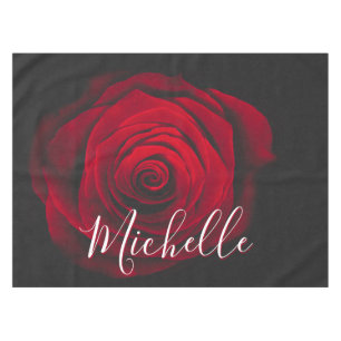 Maßgeschneidertes Monogramm rote Rose Vintages Fot Tischdecke