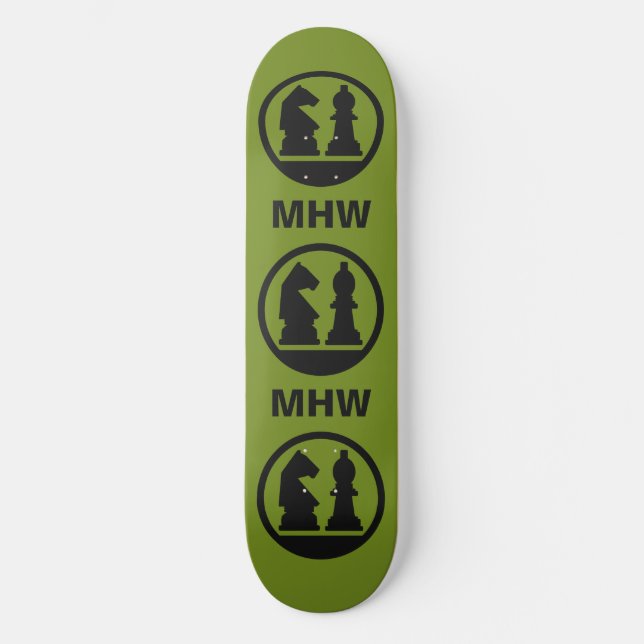Maßgeschneidertes Monogramm-Skateboard CHESS Skateboard (Vorderseite)