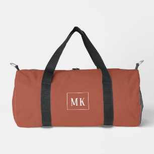 Maßgeschneidertes Monogramm, Terrakotta überall Duffle Bag