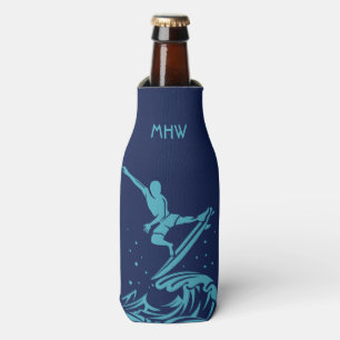Maßgeschneidertes Monogramm, Text & Jahr SURFER Fl Flaschenkühler