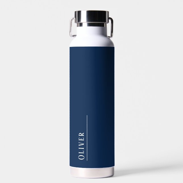 Maßgeschneidertes Monogramm, tiefblau Trinkflasche (Vorne)