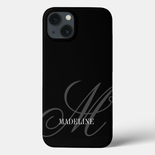 Maßgeschneidertes Monogramm Wasserzeichen, elegant Case-Mate iPhone Hülle (Rückseite)