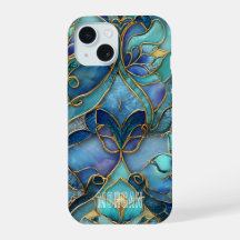 Maßgeschneidertes Muster aus blau-grün gestanztem