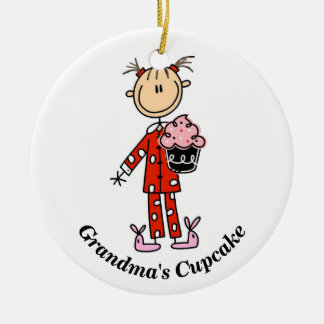 Maßgeschneidertes Oma-Cupcake-Ornament Keramikornament