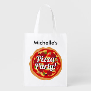 Maßgeschneidertes Pizza Party Große Einkaufstasche