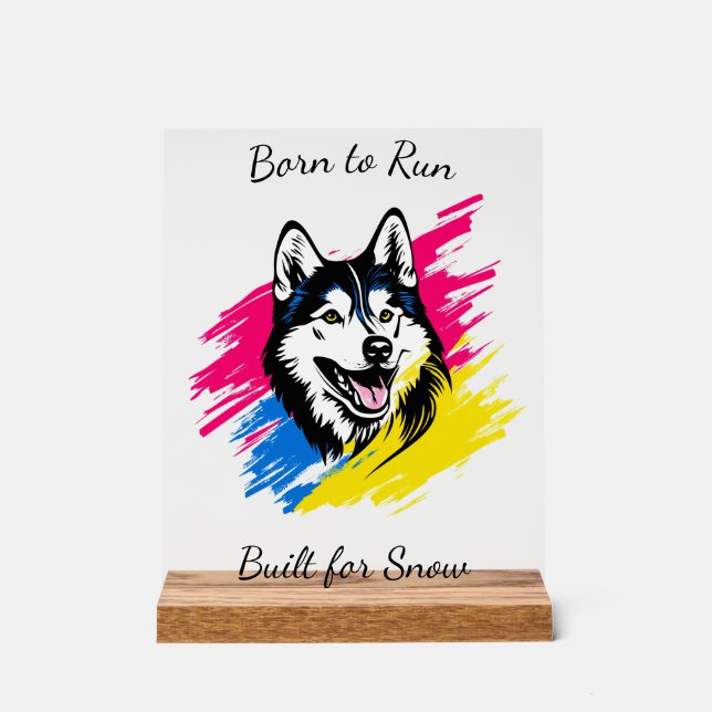 Maßgeschneidertes Pop Art Husky Design Acrylschild (Vorderseite)