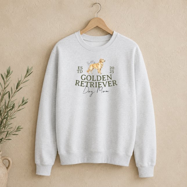 Maßgeschneidertes Portrait Dog Mama Golden Retriev Sweatshirt (Golden Retriever Dog Mom Illustration Sweatshirt)