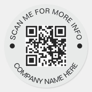 Maßgeschneidertes QR-Code Runde graue wasserdichte Runder Aufkleber