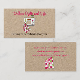 Maßgeschneidertes Quiltieren mit Nähmaschine Visitenkarte