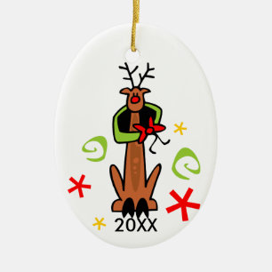 Maßgeschneidertes Rentierfest Keramik Ornament