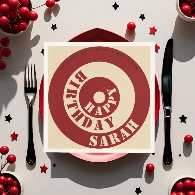 Maßgeschneidertes Retro Vinyl Sleeve Papier Napkin Serviette (Von Creator hochgeladen)