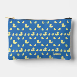 Maßgeschneidertes Rubber Duck Muster Blue Zipper Zubehörtasche