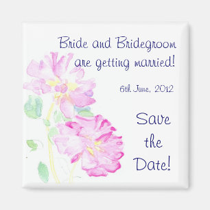 Maßgeschneidertes 'Save the Date' Magnet, rosa Ros Magnet