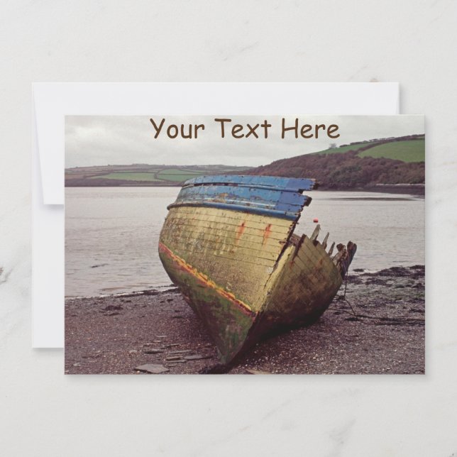 Maßgeschneidertes Schiffswrack, Cornwall, UK Card (Vorderseite)