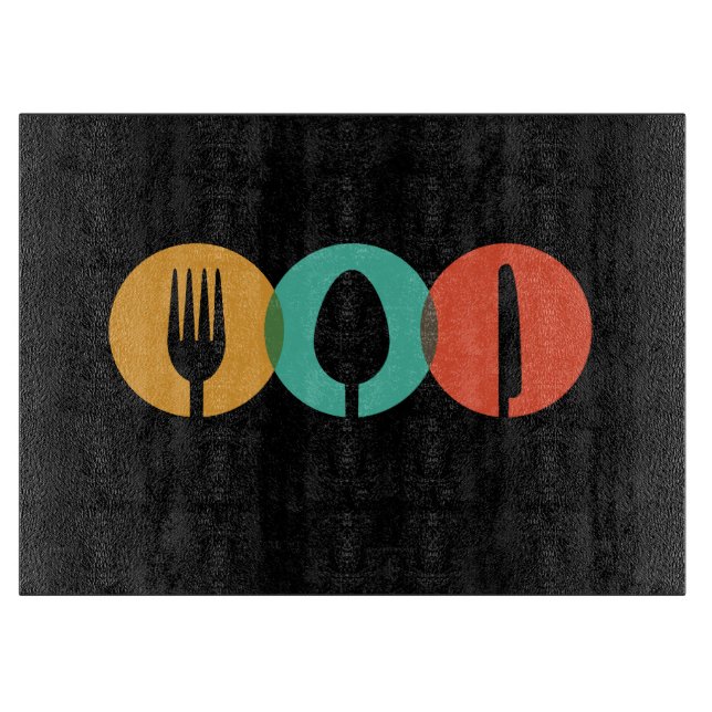 Maßgeschneidertes Schwarz-Glas-Schneidbrett Schneidebrett (Vorderseite)