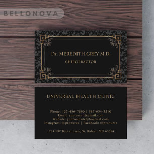 Maßgeschneidertes Schwarz-Gold-Brauntönchen-Monogr Visitenkarte