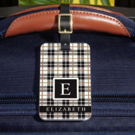 Maßgeschneidertes, schwarz-grau-rotes Muster Gepäckanhänger