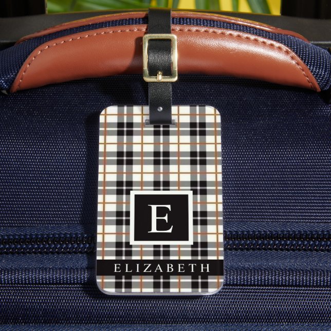 Maßgeschneidertes, schwarz-grau-rotes Muster Gepäckanhänger (Vorderseite Insitu 2)