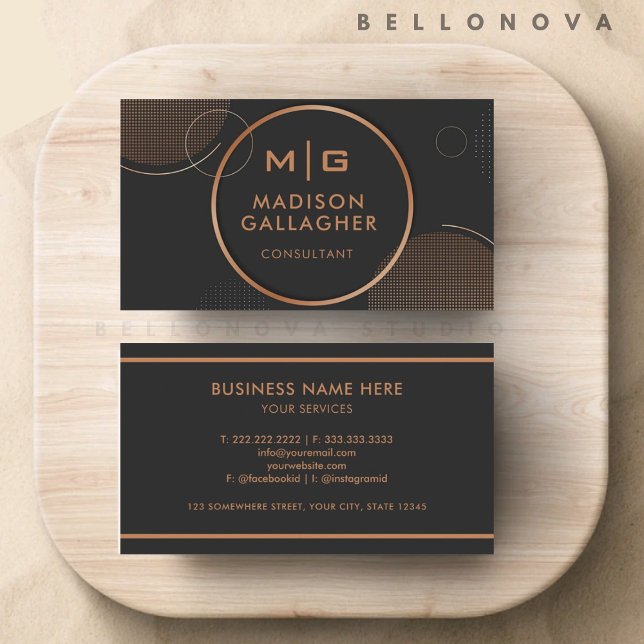 Maßgeschneidertes Schwarz- und Goldkaffee Beruflic Visitenkarte (Custom Black And Gold Coffee Brown Professional Business Card)