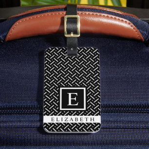 Maßgeschneidertes Schwarz-Weiß-Muster Gepäckanhänger