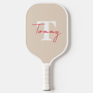 Maßgeschneidertes schwarzes solides modernes Monog Pickleball Schläger