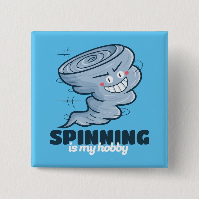 Maßgeschneidertes Spinning ist mein Hobby Button (Vorderseite)