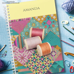 Maßgeschneidertes Stoffmuster Farbenfrohe Exotisch Notizbuch