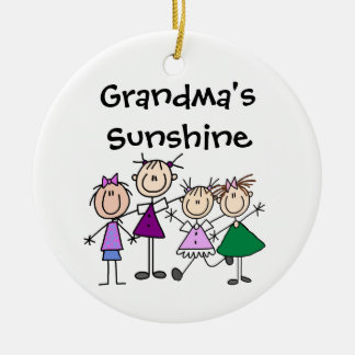 Maßgeschneidertes Strichmännchen Kinder Familiende Keramikornament