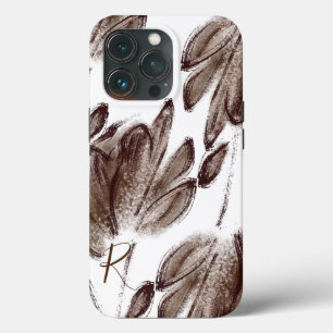 Maßgeschneidertes, stylisches Braun-Aquarell-Monog Case-Mate iPhone Hülle