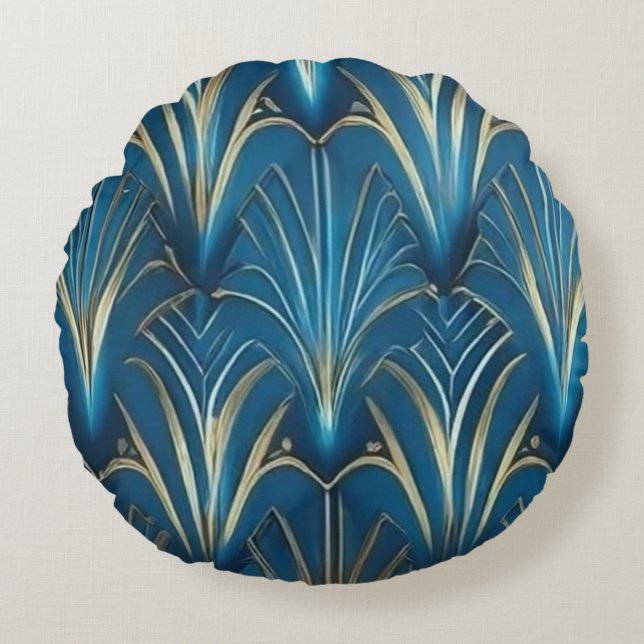 Maßgeschneidertes, stylisches Polyester-Rundwurfki Rundes Kissen (Vorderseite)