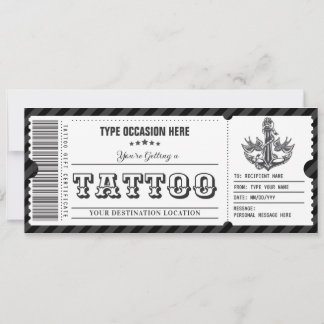 Maßgeschneidertes Tattoo-Geschenkzertifikat Einladung