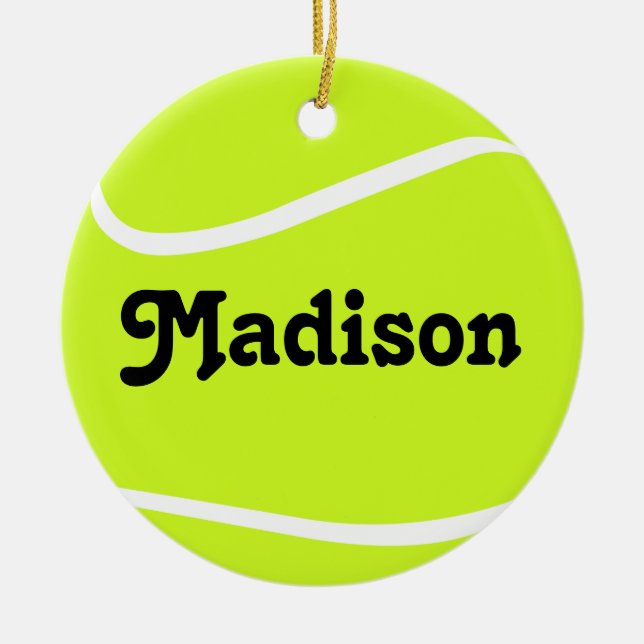 Maßgeschneidertes Tennisball Weihnachtsgeschenk Keramikornament (Vorne)