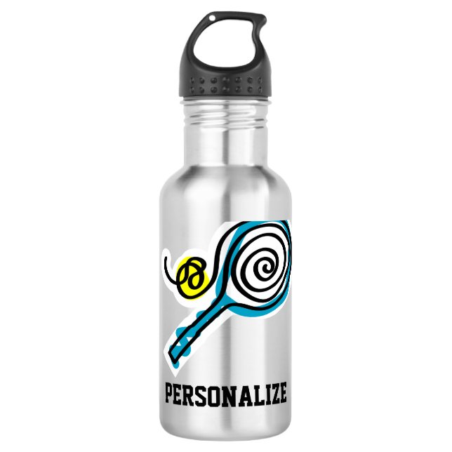 Maßgeschneidertes Tenniswasser-Flaschengeschenk mi Edelstahlflasche (Vorderseite)