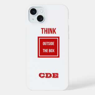 Maßgeschneidertes Think außerhalb Box Monogramm iPhone 15 Plus Hülle