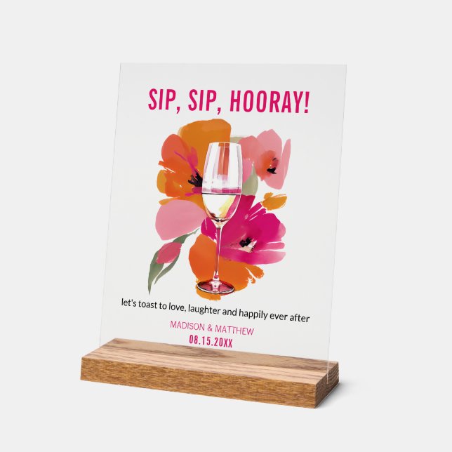 Maßgeschneidertes transparentes Akryllisches Hochz Acrylschild (Winkel)