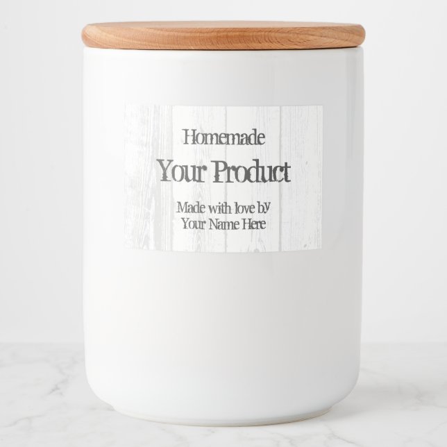 Maßgeschneidertes, Vintages Holzkonservenglas Lebensmitteletikett (Vorderseite)